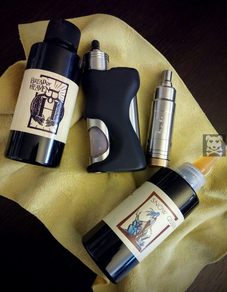 Beautiful Old School vapes and eLiquid on display. High res photography